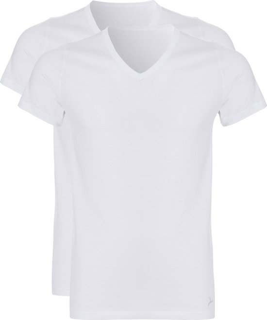 Ten Cate Basic VHals Heren Tshirt Wit 2Pack XL