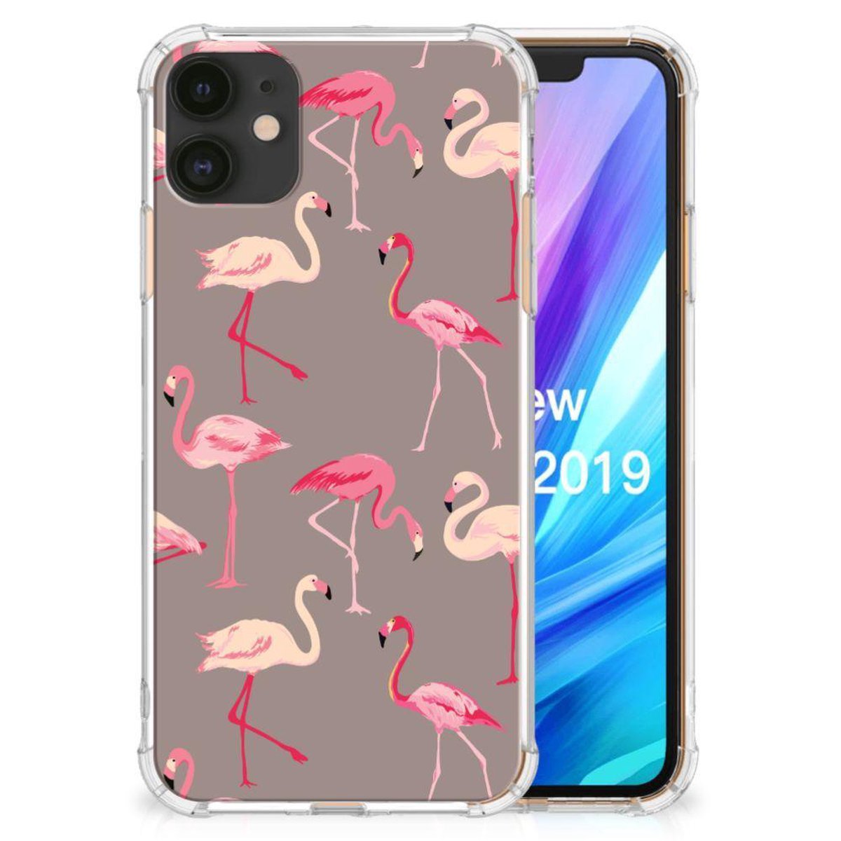 TPU Case Anti-Shock voor Apple iPhone 11 Case Anti-shock Flamingo