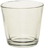 10x Theelichthouders/waxinelichthouders transparant glas 7 cm - Glazen kaarsenhouder voor waxinelichtjes 10 stuks