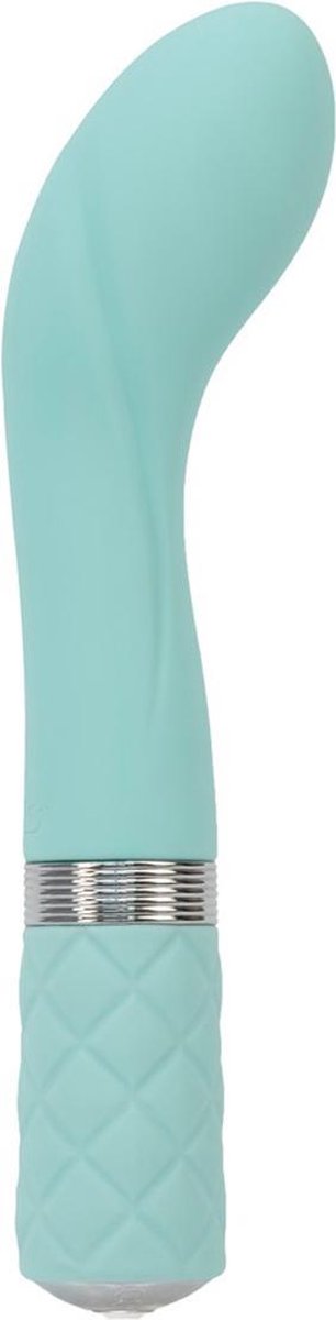 Pillow Talk – ‘Sassy’ G-Spot Stimulator in Luxe Fluweel Zachte Uitstraling en Swarovski Steen voor  Orgasmes – 20 cm – Turquoise