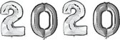 2020 folie ballonnen - zilver - 100 cm - Oud en nieuw versiering / Nieuwjaar