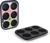 Muffin bakvorm/bakblik rechthoek 27 x 19 x 3 cm zwart - Springvormen