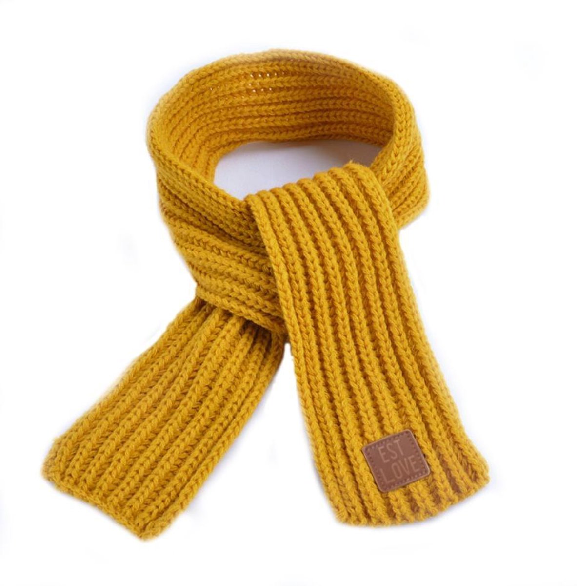 Warme gebreide kindersjaal Knitted|Gele sjaal meisjes jongens | bol.com