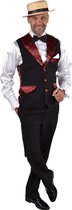 Magic By Freddy's - Dans & Entertainment Kostuum - Gilet Cancan Parijse Revue Man - rood,zwart - Medium / Large - Carnavalskleding - Verkleedkleding