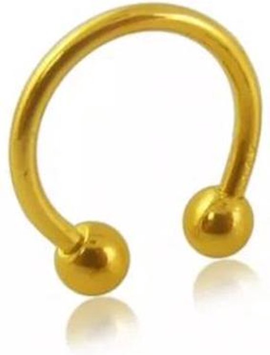 14K Goud  horseshoe piercing - 10 mm