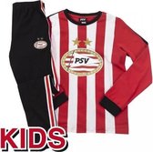 Kinder Pyjama PSV Eindhoven Rood/Wit Logo Strepen Maat: 158/164