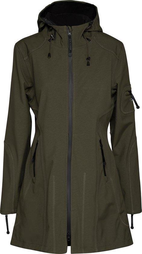 Ilse Jacobsen Softshell regenjas waterafstotend legergroen maat 42