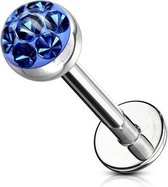 piercing austrian crystal blauw