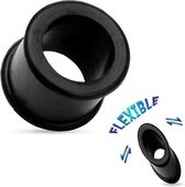 10 mm Double-flared Tunnel soft silicone zwart