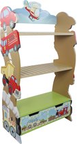 Teamson Kids Houten Boekenkast Voor Kinder - Kinderslaapkamer Accessoires - Transportatie Ontwerp