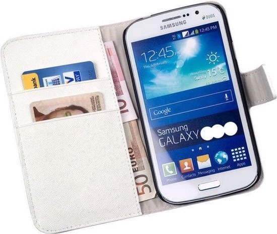 eend span knijpen Samsung Galaxy Core 2 Wallet Bookcase hoesje Wit | bol.com