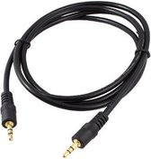 Audio AUX kabel 1,5 M. - zwart - jack male 3.5mm - jack male 3.5mm