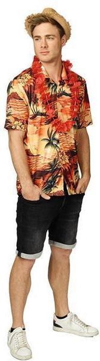 Tropische Hawaii shirt orange - Maat 58