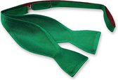 E.L. Cravatte Zelfstrikker Strik - Groen - 100% Zijde
