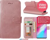 Epicmobile - Samsung Galaxy A31 Boek hoesje met pasjeshouder - Luxe portemonnee hoesje - Rosé goud