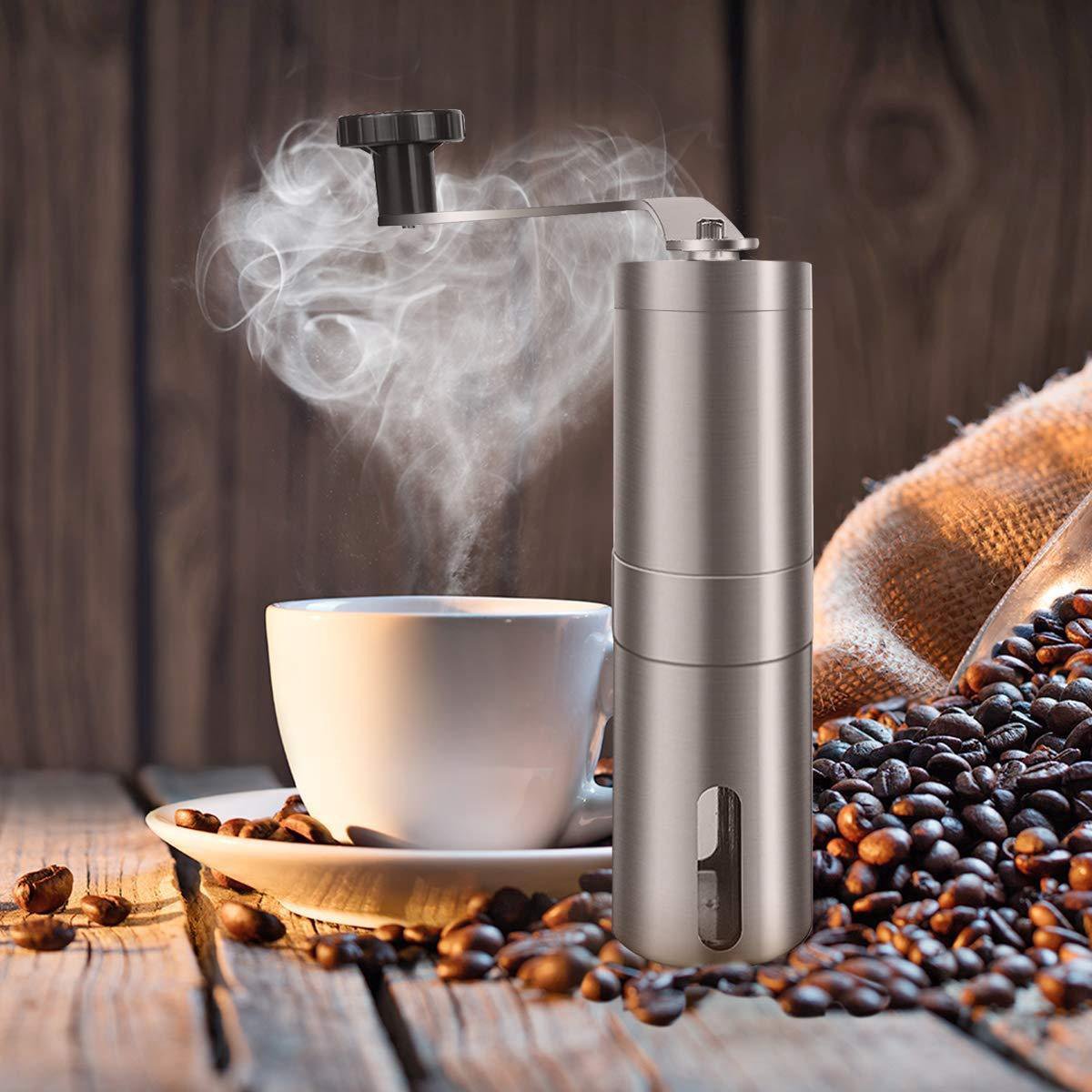 Handmatige Koffiemolen - Koffie Grinder - Incl. Tas, Lepel & Borstel | bol