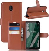 Book Case - Nokia 1 Plus Hoesje - Bruin