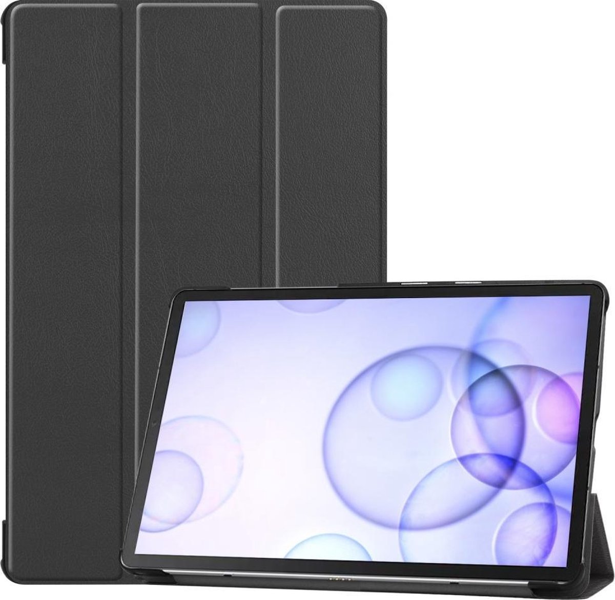 Tri-Fold Book Case met Wake/Sleep - Geschikt voor Samsung Galaxy Tab S6 Hoesje - Zwart op Prijzenvolger.com