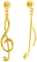 Behave® Oorbellen hangers goud-kleur muziek noten 4,5 cm