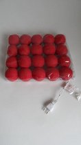 Lichtsnoer lichtslinger kleur rood  20 ballen doorsnede 6cm lengte snoer 320 cm waarvan 150 cm kale snoer.