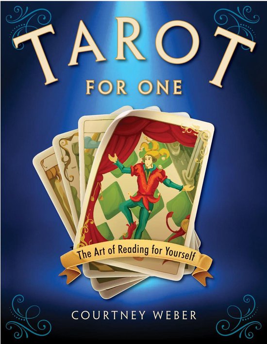 Boek kaarten 'Tarot for One', met op de voorgrond een jokerkaart in een rood kostuum, geschreven door Courtney Weber.