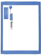 Nobo Mini  Droog Uitwisbaar, Magnetisch Whiteboard met Gekleurd Frame - Inclusief Marker, Magneten, Wisser en Montage Pads - 216 x 280mm - Blauw
