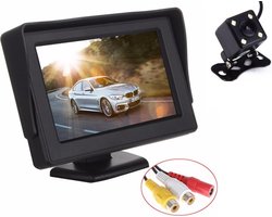 Achteruitrijcamera infrarood nachtzicht inclusief 4,3 inch Beeldscherm voor Auto / Camper