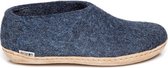 Glerups Schoen met leren zool-Blauw-36