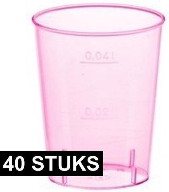 snap nietig span 40x Plastic roze shotglazen/borrelglazen 40 ml - Voordelige wegwerp... |  bol.com