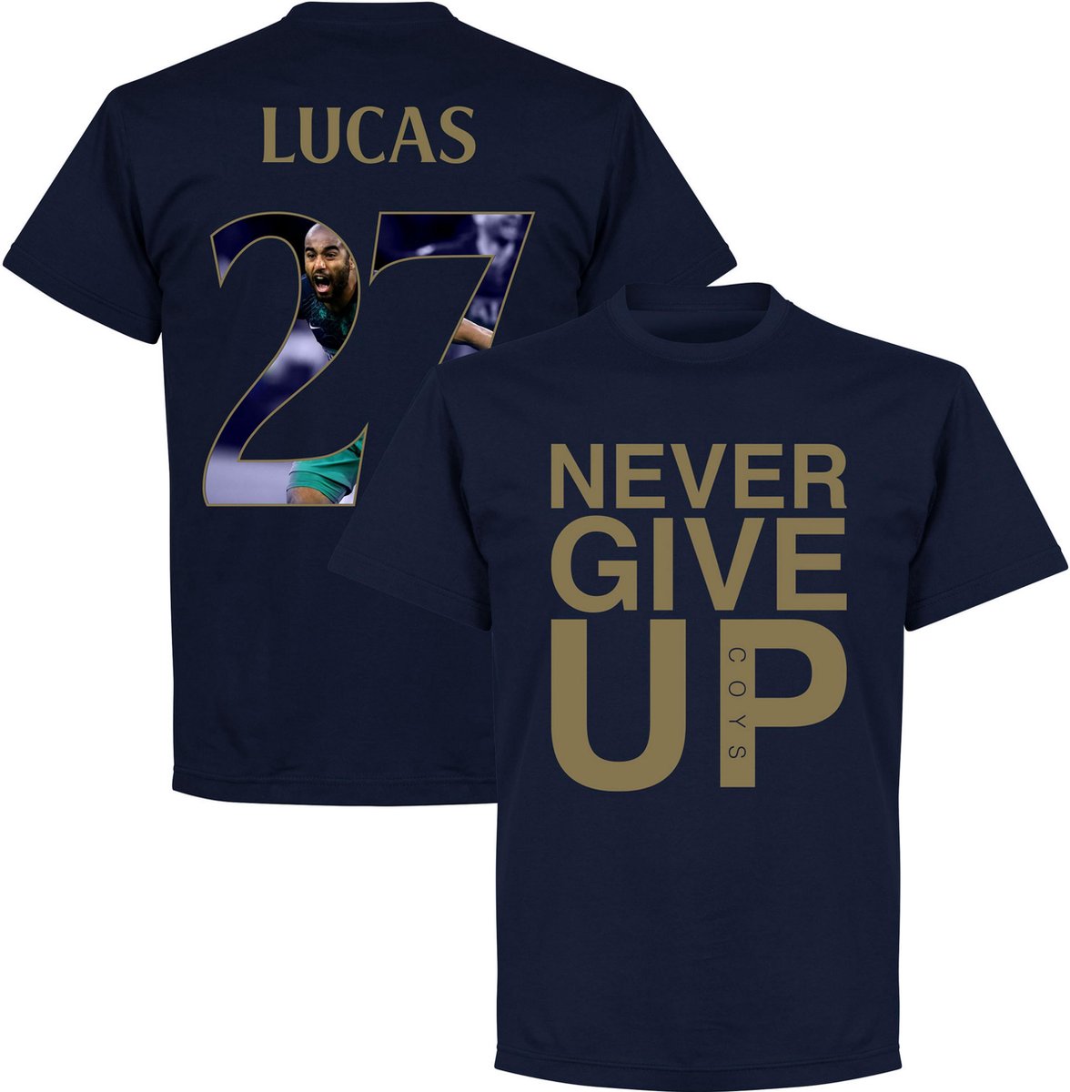 1176x1200.jpg Never Give Up Spurs Lucas 27 Gallery T-Shirt - Navy/ Goud - 3XL - Afbeelding 1