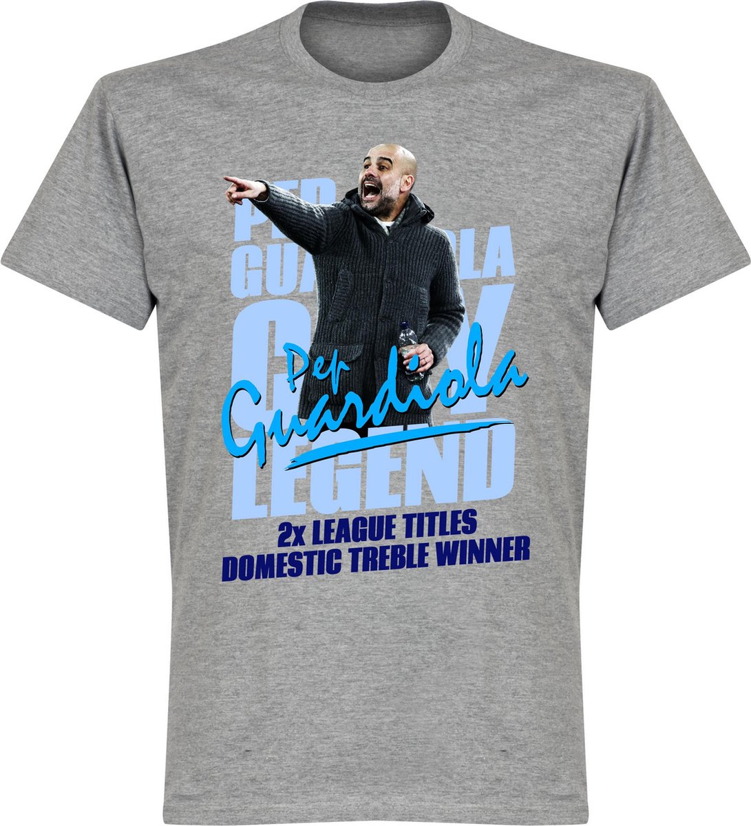 Pep Guardiola Legend T-Shirt - Grijs - XXXL