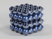Basic Blue Combi Kerstballen - Cb. 64 Glasballen/cap Basic Blue 40 Mm