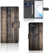 Smartphone Hoesje Geschikt voor Samsung Note 10 Book Style Case Steigerhout