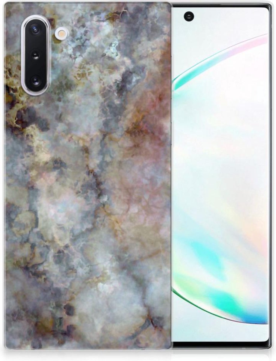 Samsung Galaxy Note 10 TPU Siliconen Hoesje Marmer Grijs