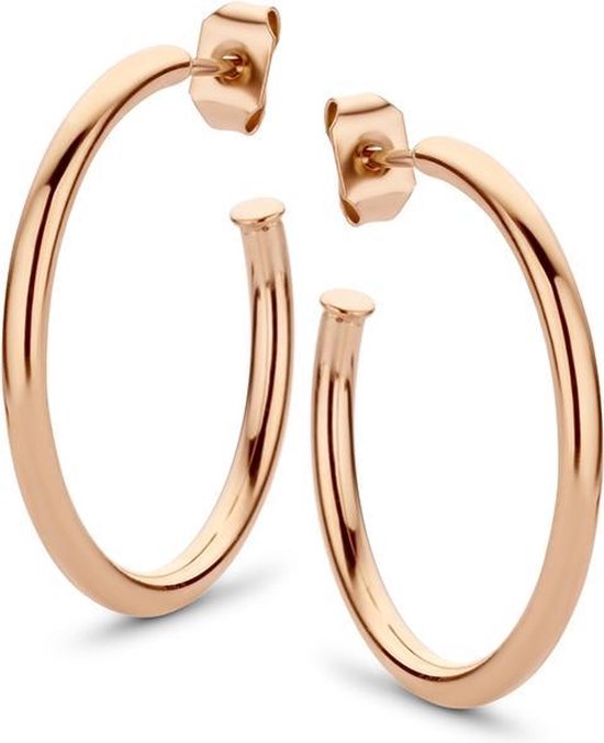 CO88 Collection Elemental 8CE 70066 Boucles d'oreilles Acier - Rondes 25 mm - Couleur or rose