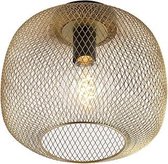 QAZQA bliss_mesh - Moderne Plafondlamp - 1 lichts - Ø 300 mm - Goud/messing -  Woonkamer | Slaapkamer | Keuken