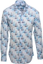 Sailor Print Overhemd Blauw heren | Hemden heren | Overhemd heren volwassenen -38