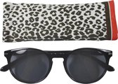 Lilly&June Zonneleesbril Zwart +2.5 - Met Dierenprint Etui