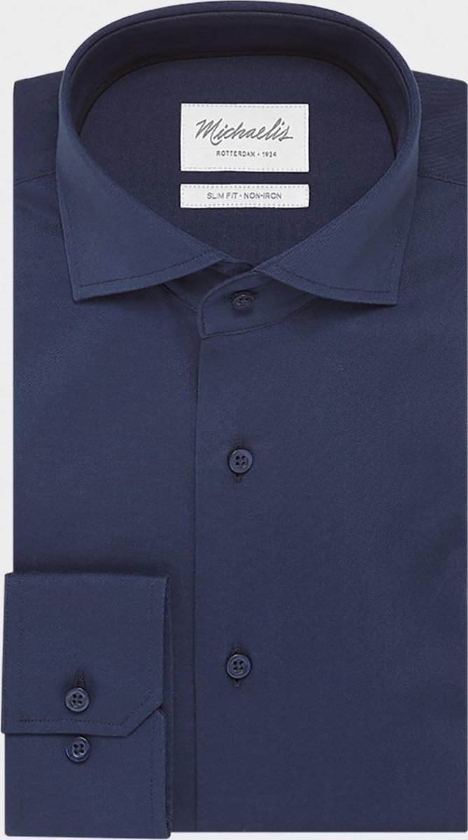 Michaelis Heren Overhemd Navy Twill 