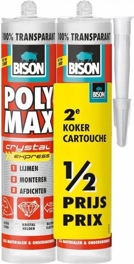Bison polymax crystal express transparant duoverpakking