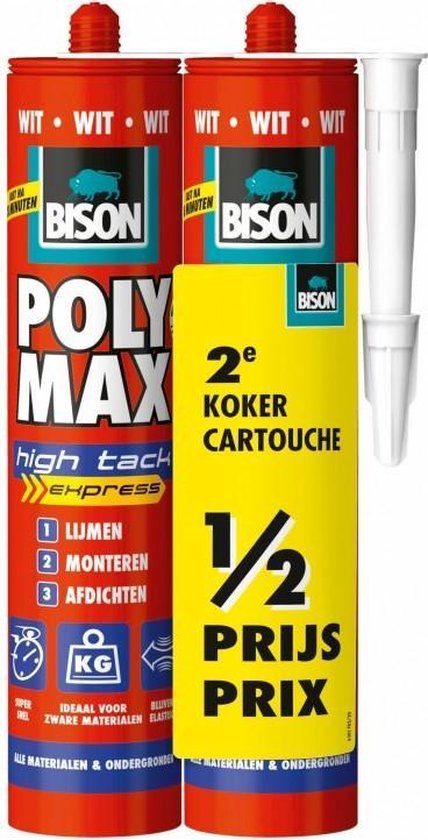 Bison polymax high tack express wit duoverpakking - 2 stuk(s)