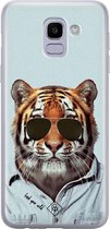 Samsung J6 (2018) hoesje siliconen - Tijger wild | Samsung Galaxy J6 (2018) case | blauw | TPU backcover transparant