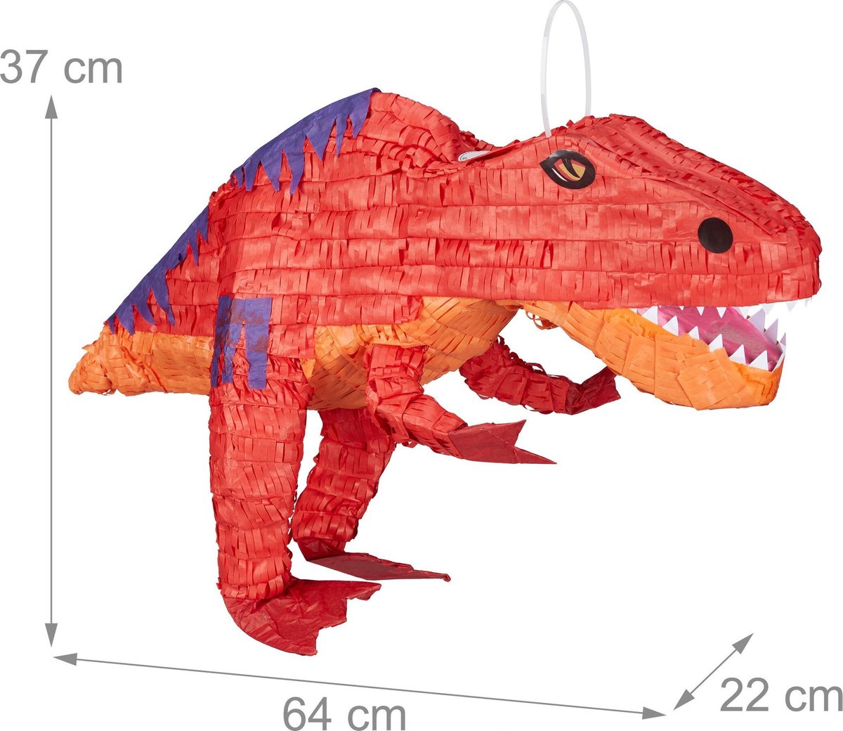 Relaxdays Pinata à suspendre Dinosaure T-Rex, Pour enfants, à