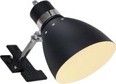 Steinhauer Spring - Wandlamp - 1 lichts - Zwart - Klemlamp