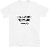 T-shirt Quarantine Survivor #momlife XL Wit