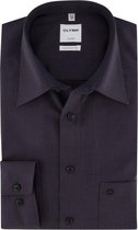 OLYMP Luxor comfort fit overhemd - antraciet grijs fil à fil - Strijkvrij - Boordmaat: 41