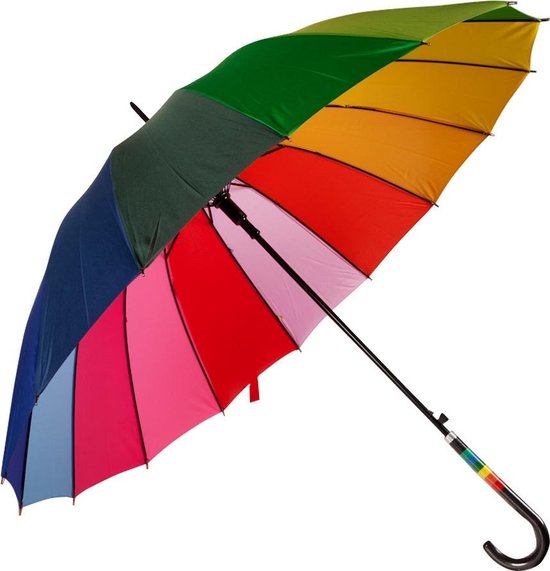 Verslaggever crisis succes Biggbrella Stormparaplu - Paraplu - Regenboog - 16 Baleinen - Ø112 cm |  bol.com