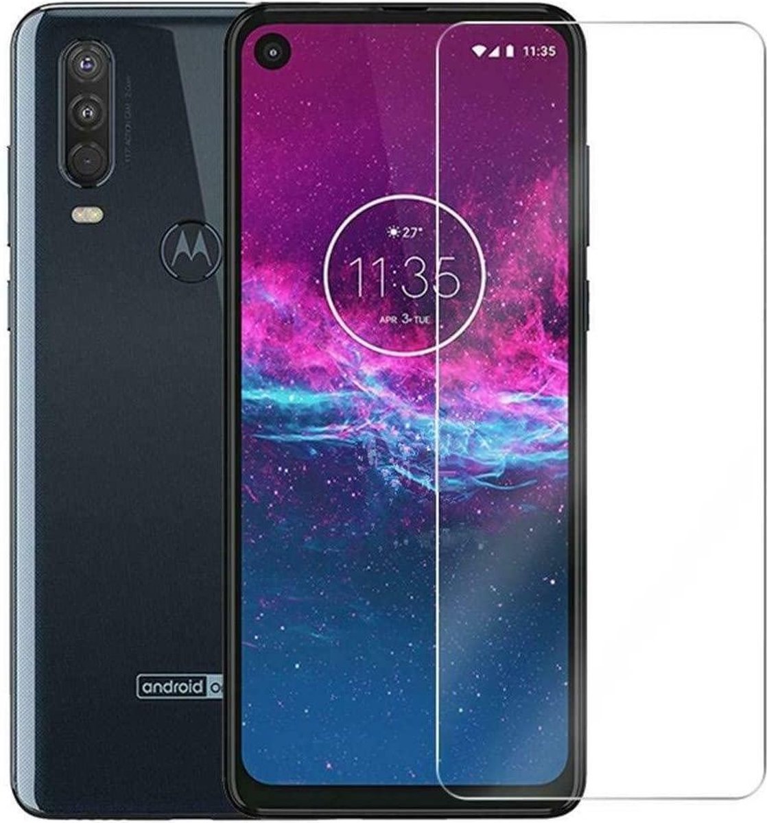 Motorola One Action Screenprotector Glas - Tempered Glass Screen Protector - 2x AR QUALITY