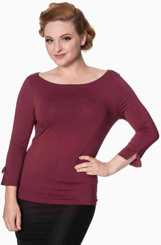 Dancing Days - MODERN LOVE Longsleeve top - XL - Bordeaux rood