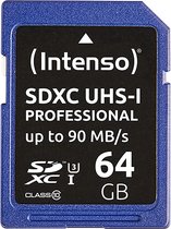 Intenso 64GB SDHC flashgeheugen UHS-I Klasse 10